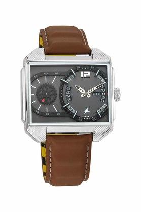 Mens FastFit Grey Dial Leather Analogue Watch 3228SL01