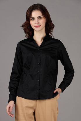 Black cotton shirt womens sale