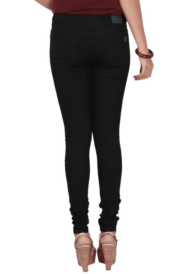 Buy GO COLORS Black Womens Slub Jeggings