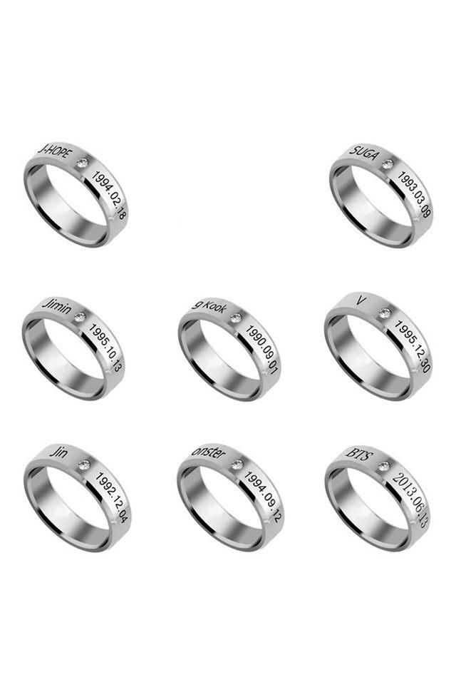 Buy Yellow Chimes Silver Copper Base Metal Kpop Bts Bangtan Members Ring Shoppers Stop