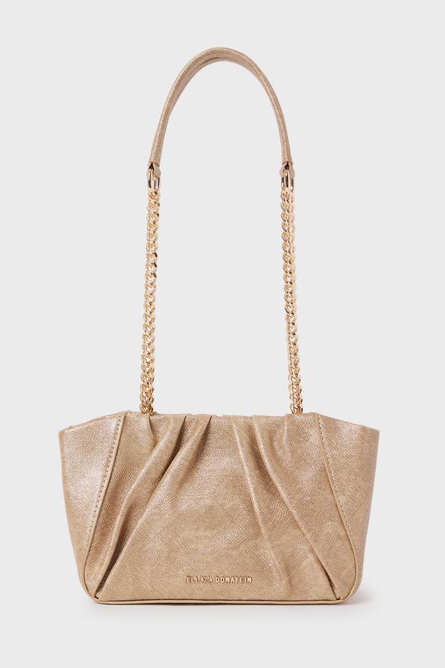 Buy ELLIZA DONATEIN Gold Denim Splash PU Zipper Closure Women s Sling Bag Shoppers Stop