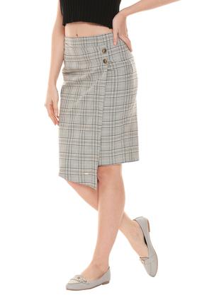 Formal checkered outlet skirt