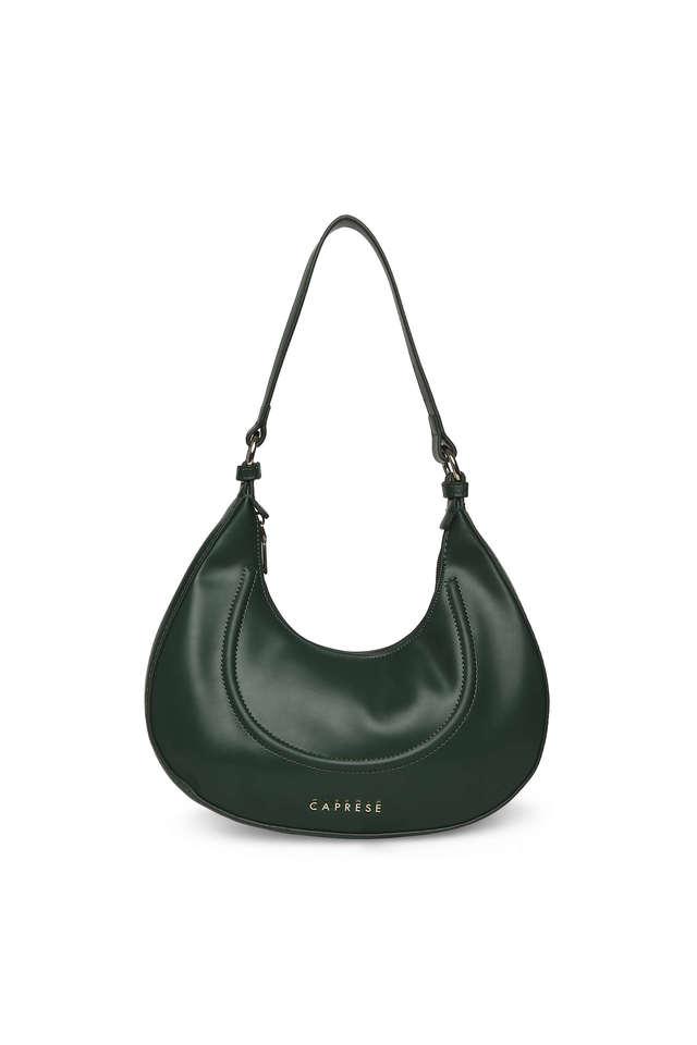 Buy CAPRESE Green Inessa Faux Leather Zipper Closure Women s Casual Hobo Handbag Shoppers Stop