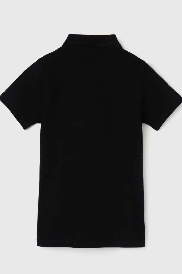 DKNY Fabric Collar Polo Shirt in Black for Men