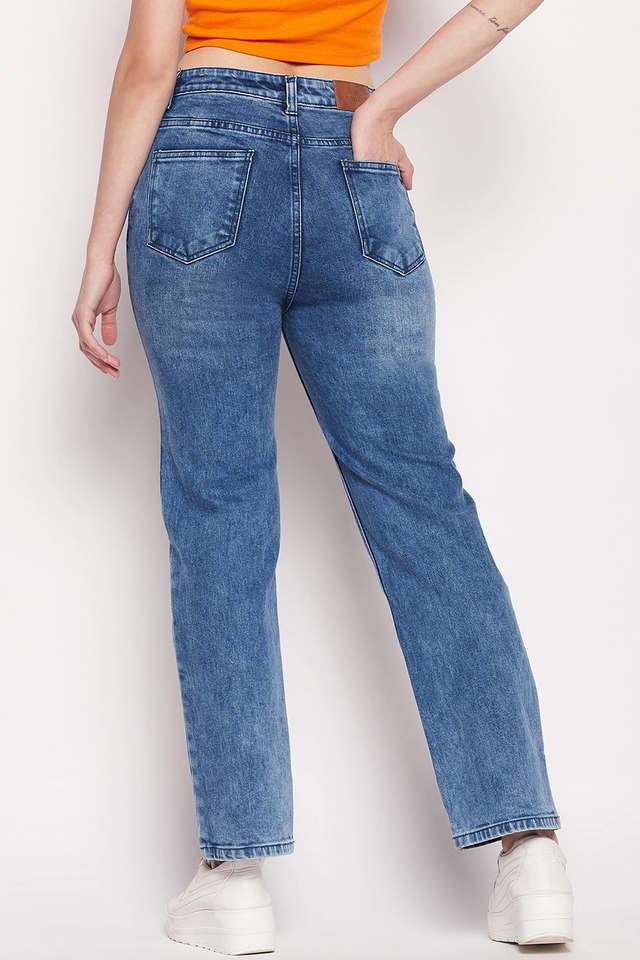 Buy MADAME Mid Wash Denim Straight Fit Women's Jeans