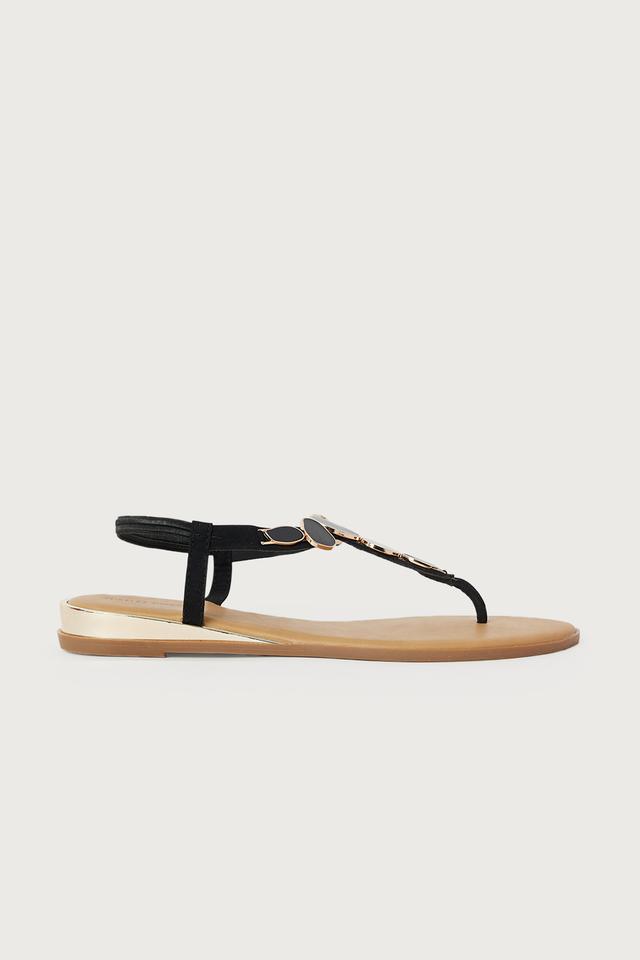 Buy HAUTE CURRY Black PU Slip on Women s Casual Wear Sandals Shoppers Stop