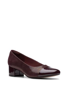 Burgundy block heel discount shoes