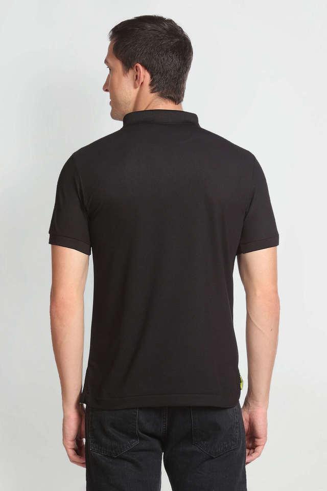 Black polyester polo outlet shirt