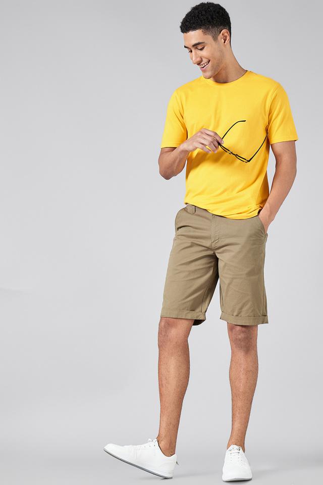 Mens slim fit hot sale cotton shorts