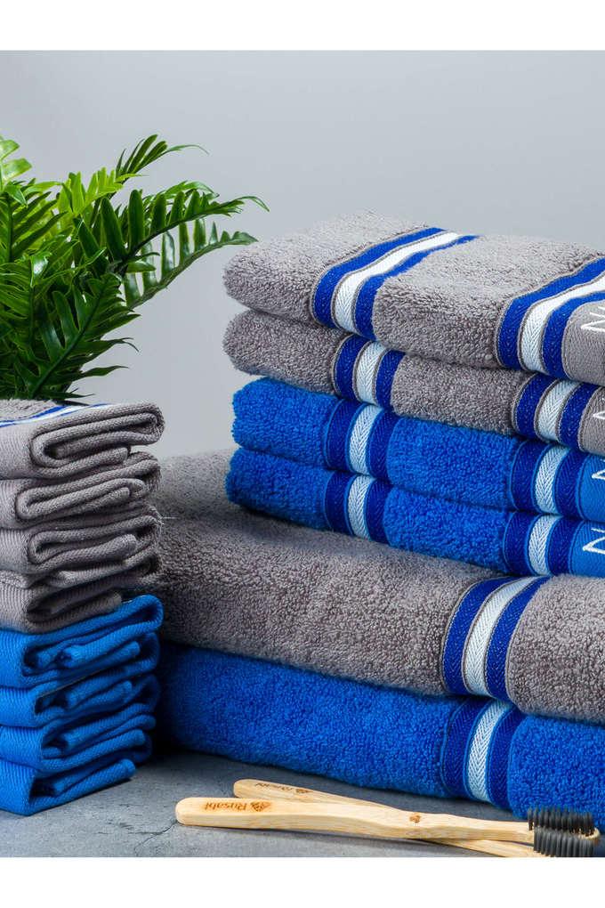 Nautica - 8pc Bath Towels Set, Highly Absorbent & Quick Dry Towel