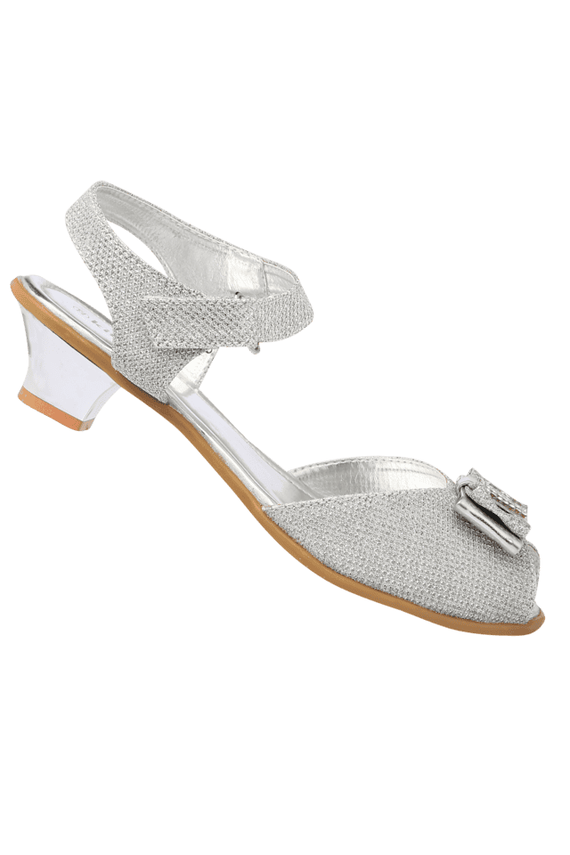 Girls Party Wear Fancy Velcro Closure Heel Sandal