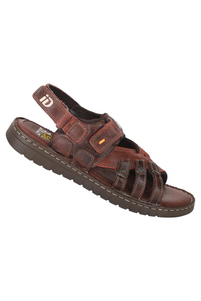 Tuscan Leather Thong Cross Sandal in Brown