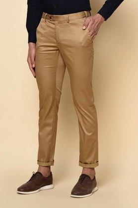 Regular Fit Plain Mens Brown Cotrise Trouser Size 28 To 36