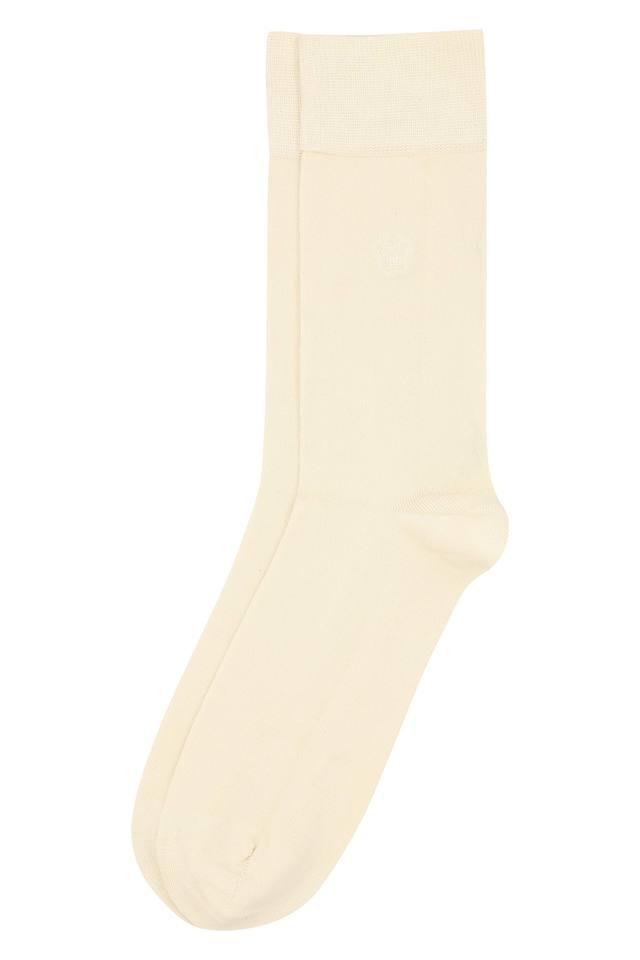 Buy ADDON Cream Mens Solid Knitted Calf Length Socks