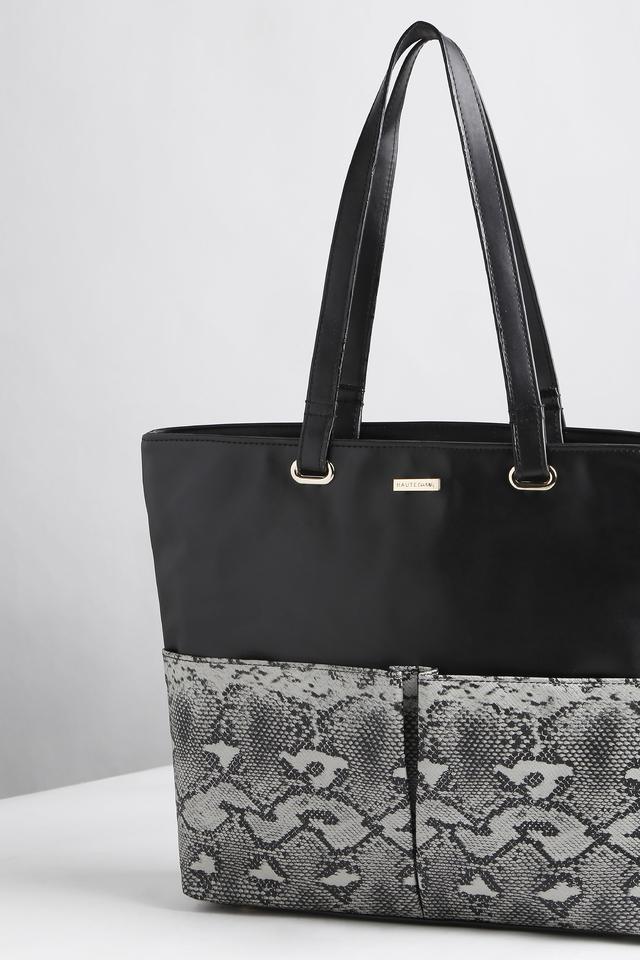 Black snake discount print tote bag