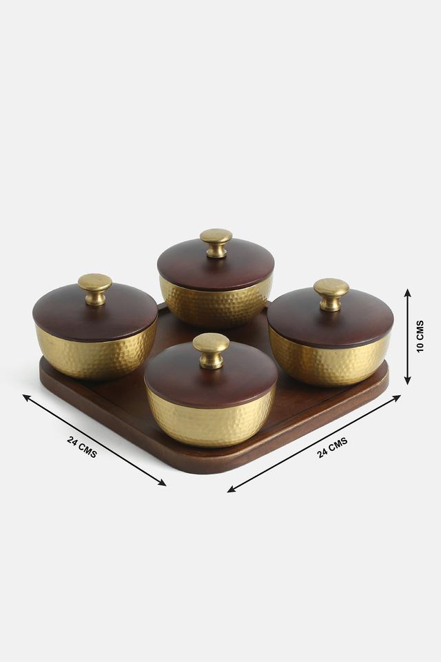 Buy HOMESTOP Acacia Round Snack Bowl Set of 4 Shoppers Stop