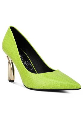 Lime Snake Print Fantasy Heel Pumps