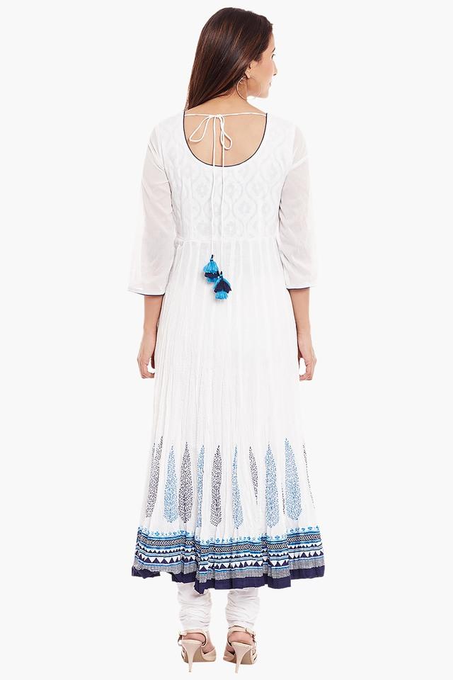 Buy BIBA Off White Womens Anarkali Cotton Suit Set Shoppers Stop