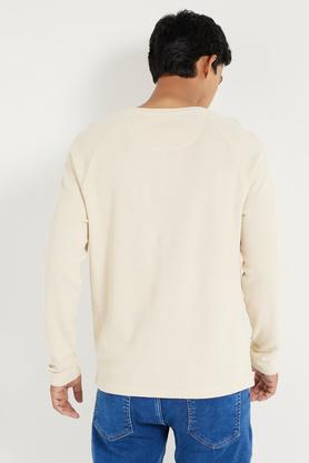 Buy INTUNE Cream Beige Cotton Long Sleeve T-Shirt for Men