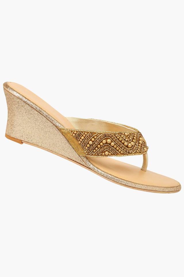 Racecourse Women Gold Wedges - Buy Racecourse Women Gold Wedges Online at  Best Price - Shop Online for Footwears in India | Flipkart.com