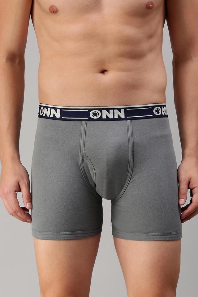 Buy ONN Solid Cotton Blend Regular Fit Mens Long Trunks Pack of 3
