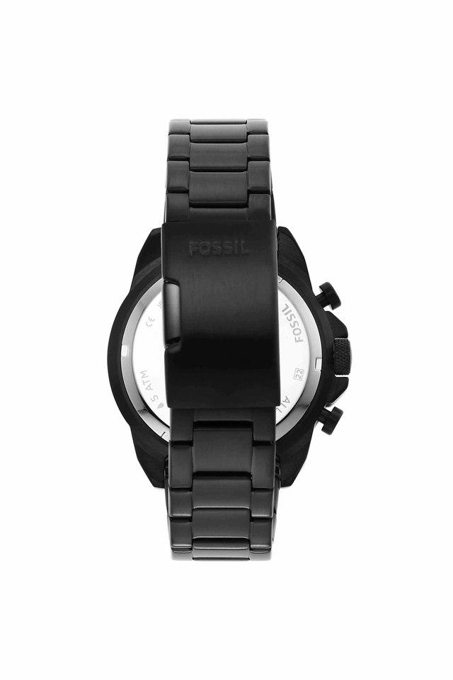 Buy FOSSIL Mens 44 mm Bronson Black Dial Stainless Steel