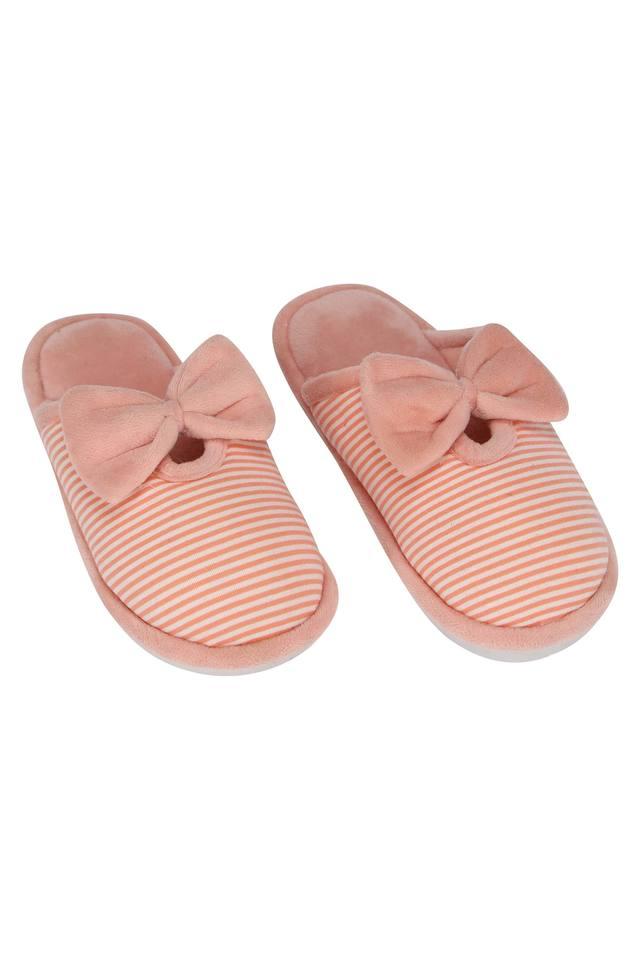 Buy IVY Pink Stripe Bow Bathroom Slipper Shoppers Stop