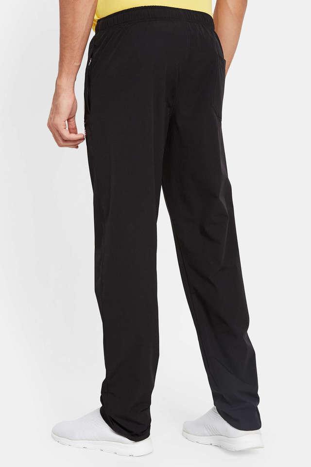 black solid relaxed fit track pant