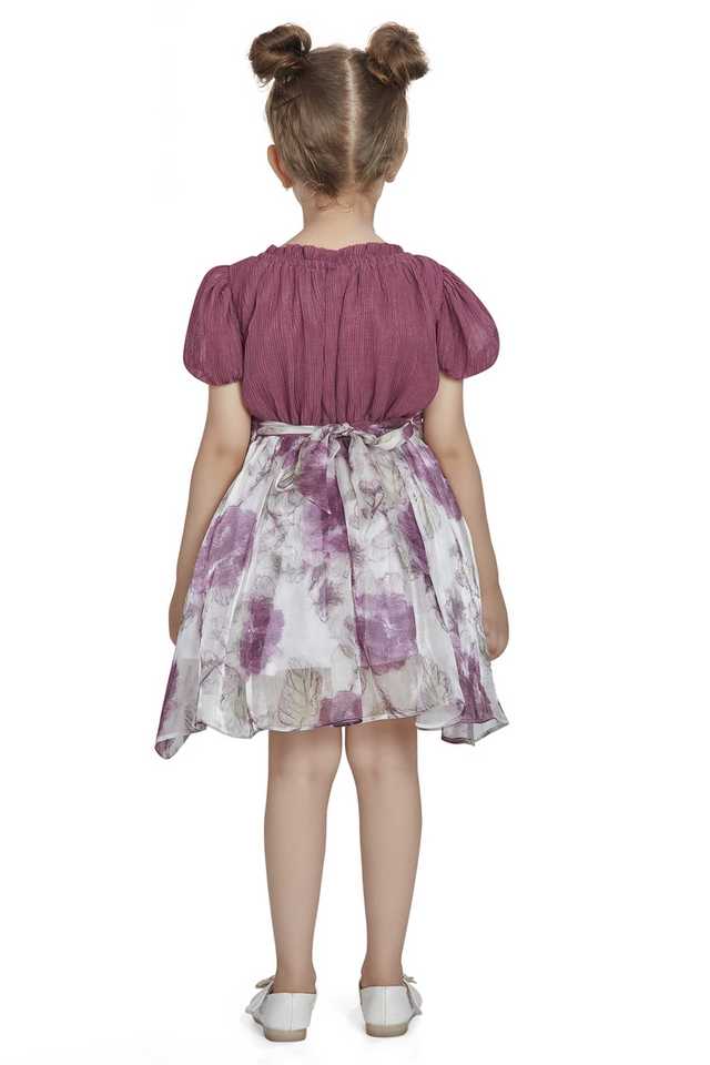 Buy PEPPERMINT Floral Polyester Round Neck Girl s Dress Shoppers