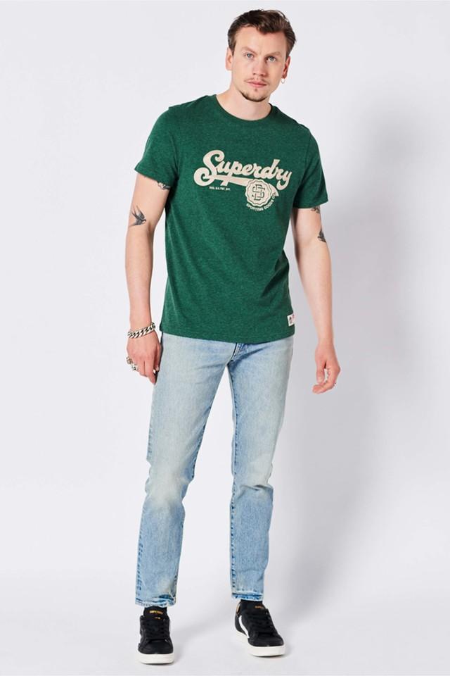 Buy SUPERDRY Green Printed Cotton Round Neck Mens T-Shirt