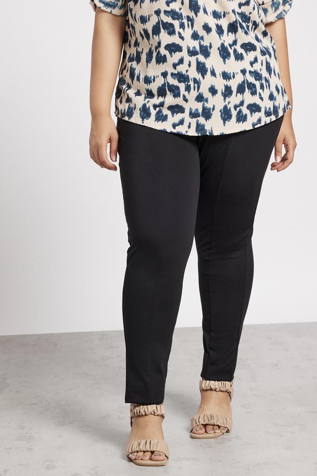 Buy Plus Size Solid Full Length Skinny Fit Leggings with