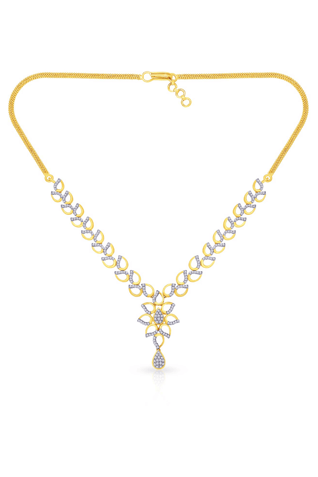 Diamond necklace malabar on sale gold price