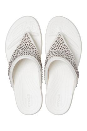 Buy CROCS Champagne Womens Crocs Monterey Diamante Wedges