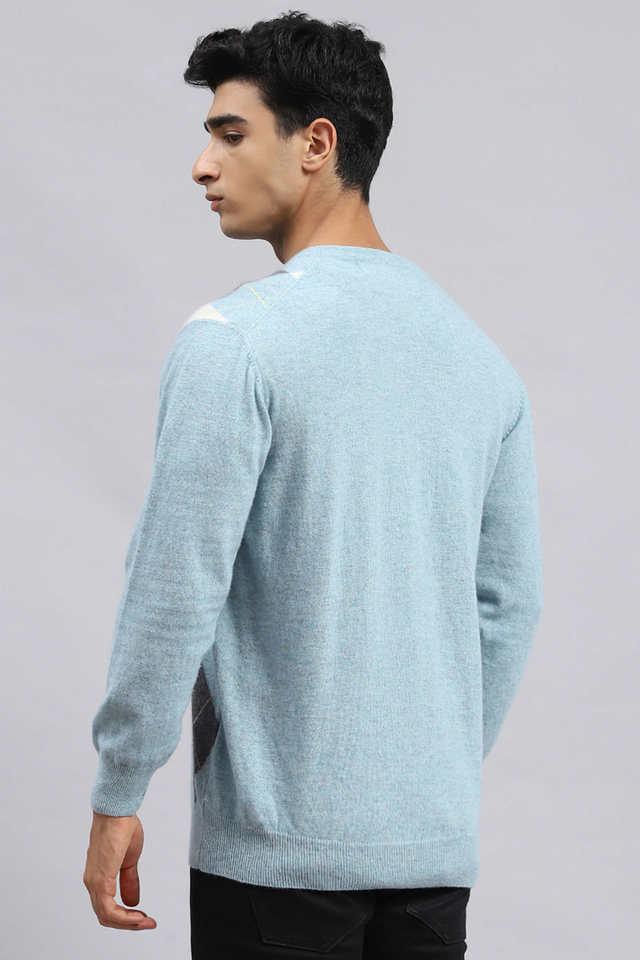 Solid Wool V Neck Men s Sweater