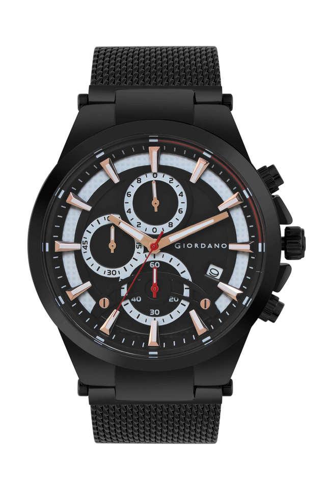 Buy GIORDANO Quartz 44 mm Black Dial Mesh Metal Analog Watch for Men GZ 50038 33 Shoppers Stop