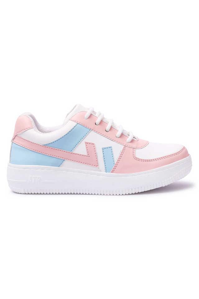 Buy BELLA TOES Pink Synthetic Leather Lace Up Women s Sneakers Shoppers Stop