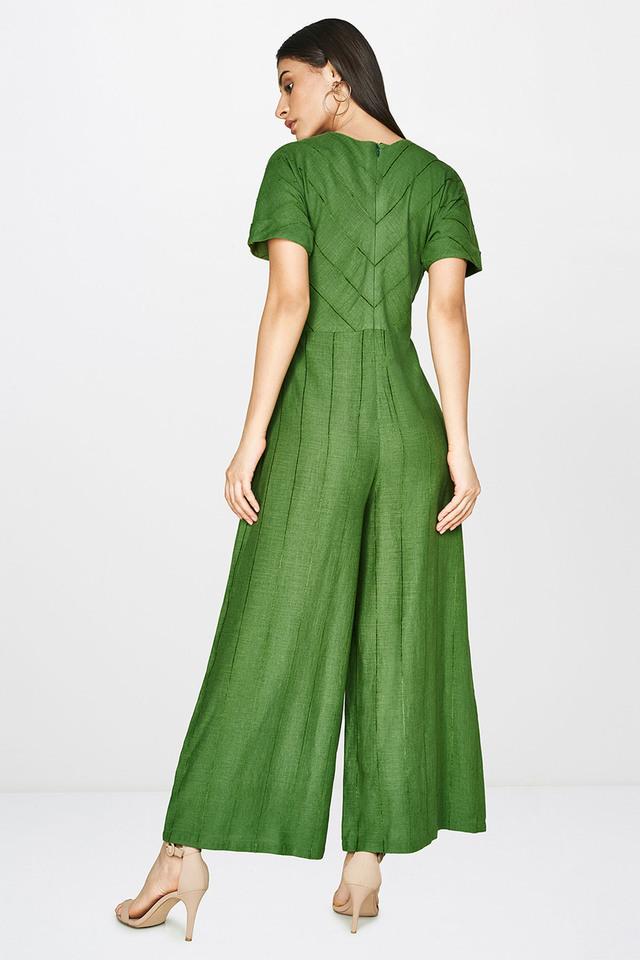 Buy AND Women's Regular Fit Solid Jumpsuit Shoppers Stop