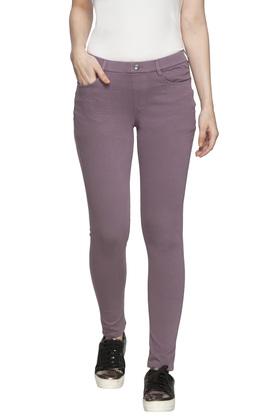 wine coloured jeggings