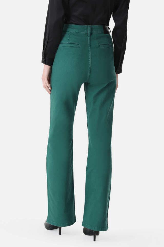 Women's Green Flare Jeans