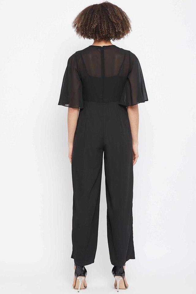 Warehouse chiffon best sale sleeve jumpsuit