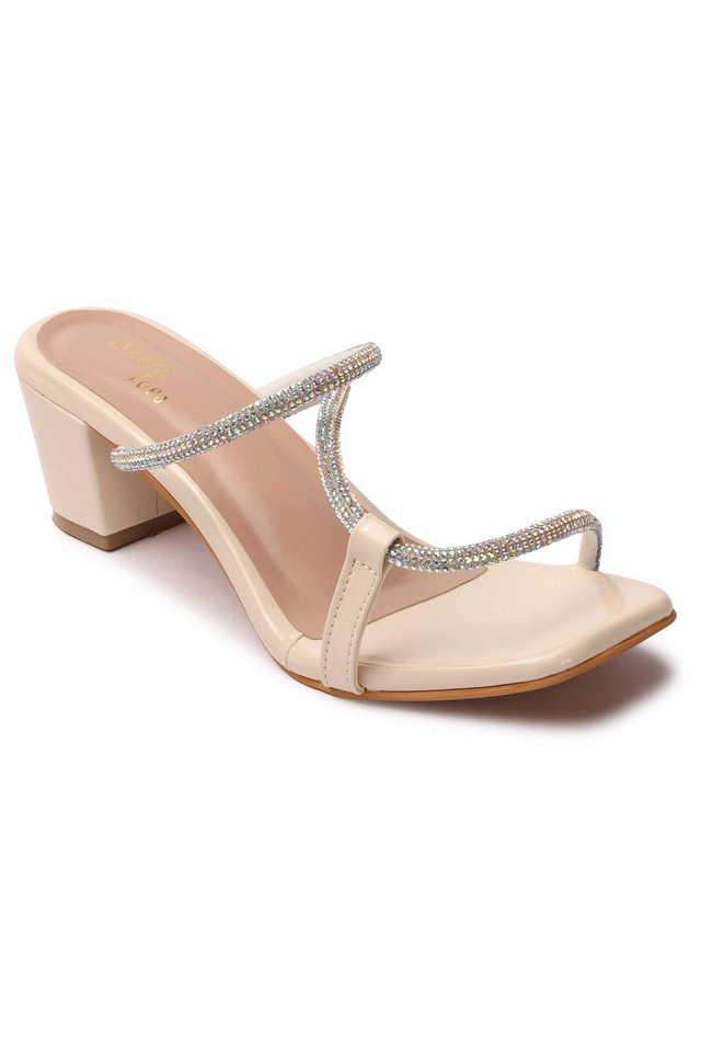 Cream low heel outlet sandals