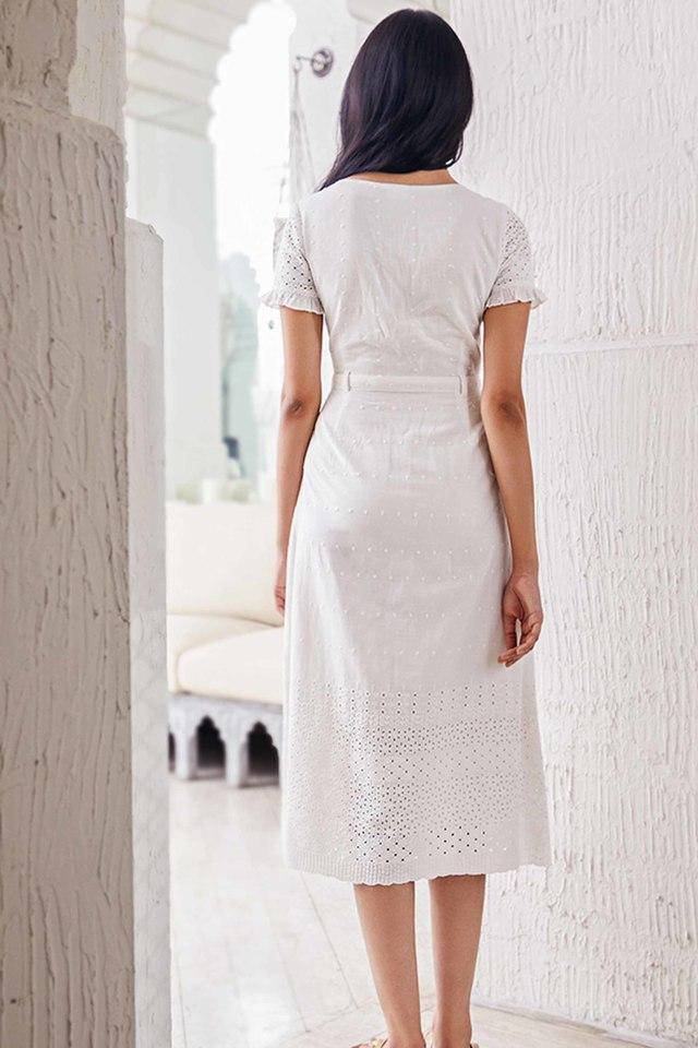 White Midi Dress For Woman