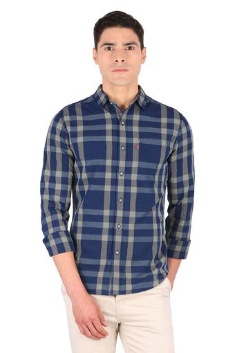 levis blue check shirt