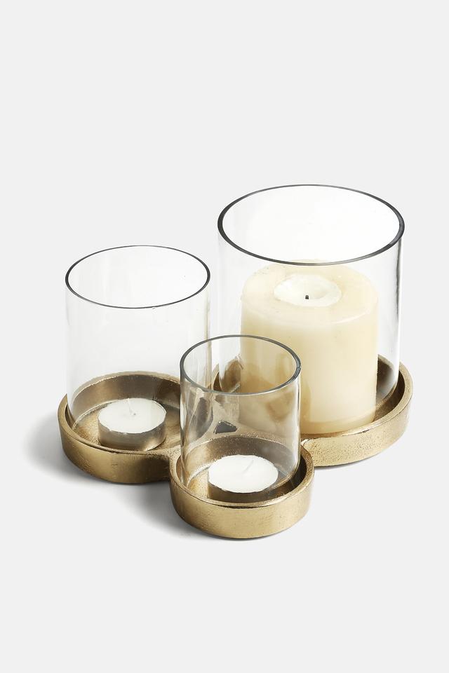 Flat glass shop candle holders