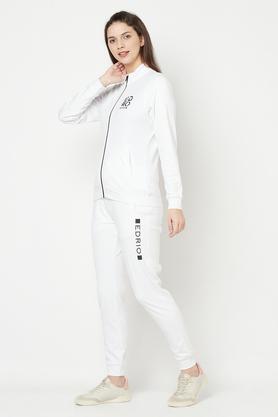 Solid Cotton Regular Fit Women's Tracksuit