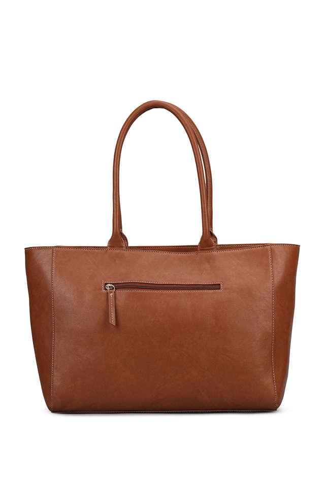 Tan tote 2024 bag with zipper