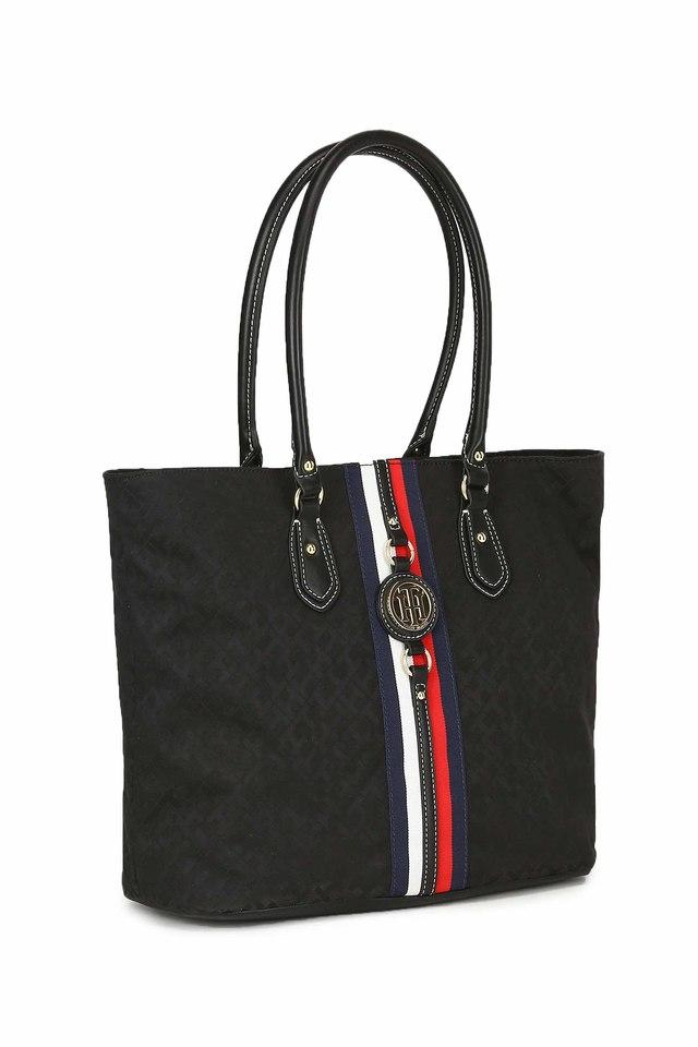 Buy TOMMY HILFIGER Black Fabric Womens Casual Tote Bag Shoppers Stop