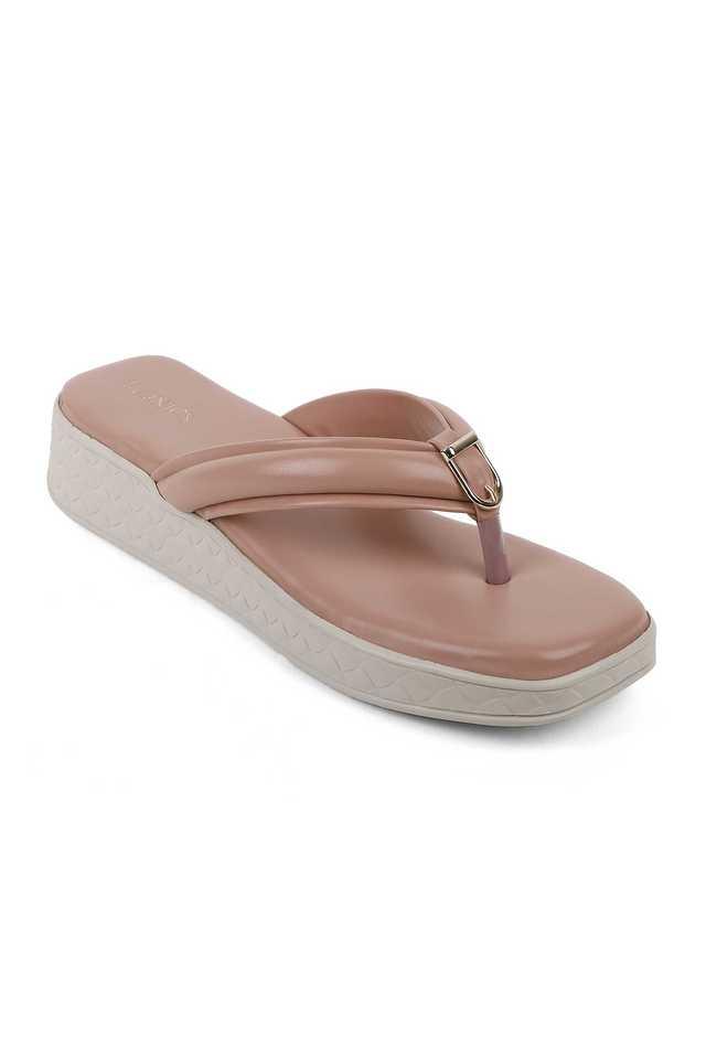 Buy ICONICS Peach Synthetic Slipon Women s Casual Sandals Shoppers Stop
