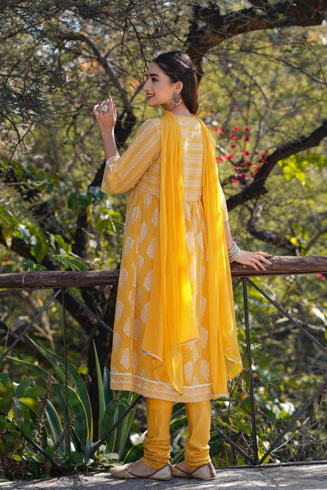 Kurta churidar dupatta set sale