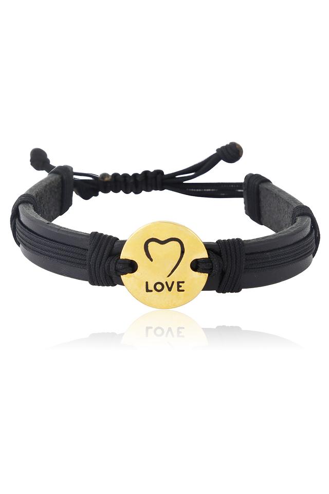 Buy BEING HUMAN FASHION JEWELLERY Unisex Leather Love Bracelet